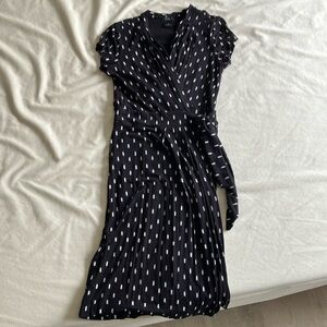 Black and White Polka Dot Wrap Dress